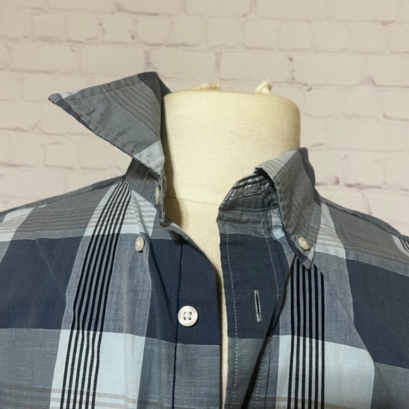 NAUTICA SLIM FIT button down long sleeve shirt Blue size Large EUc - Picture 6 of 13